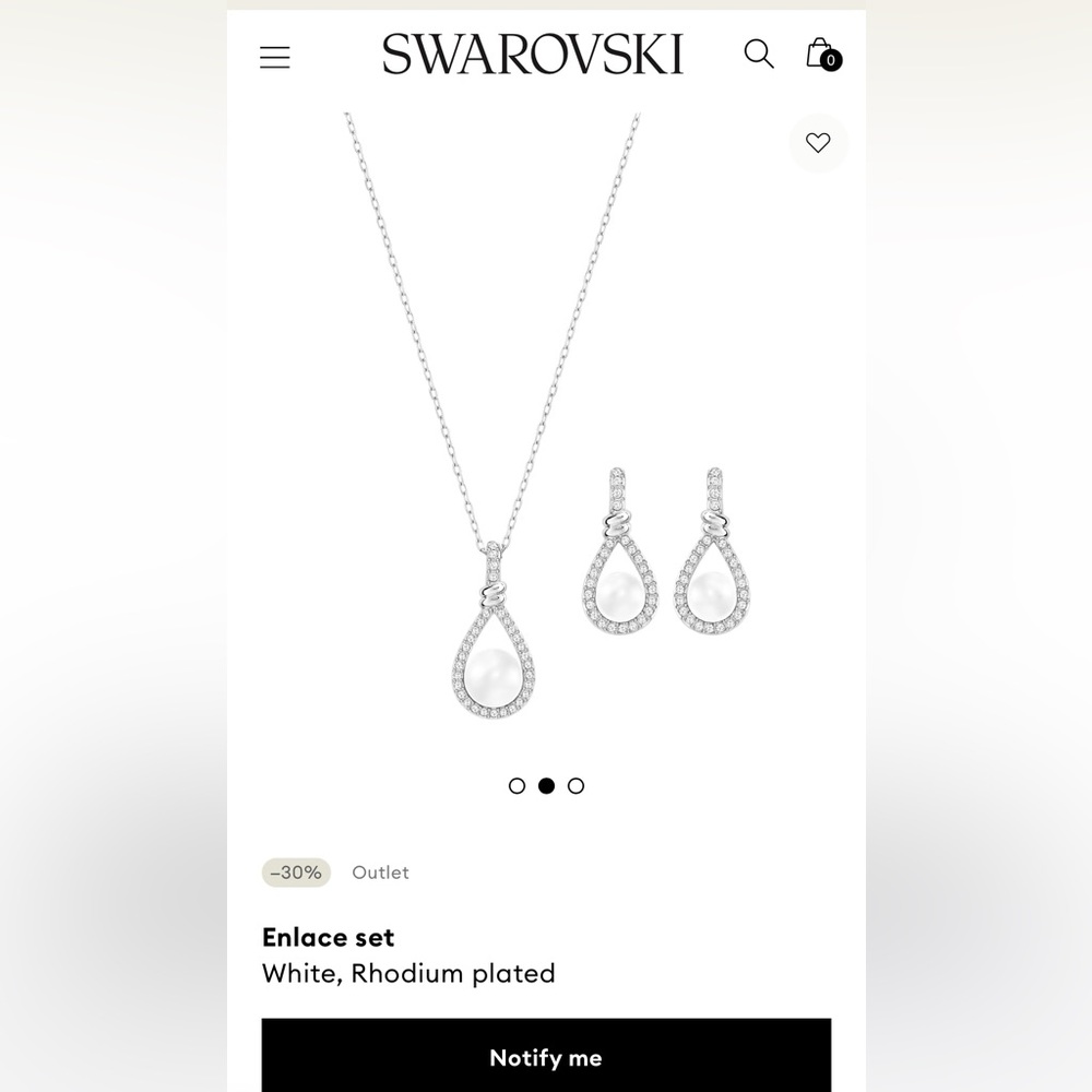 Enlace set
White, Rhodium plated Swarovski set
